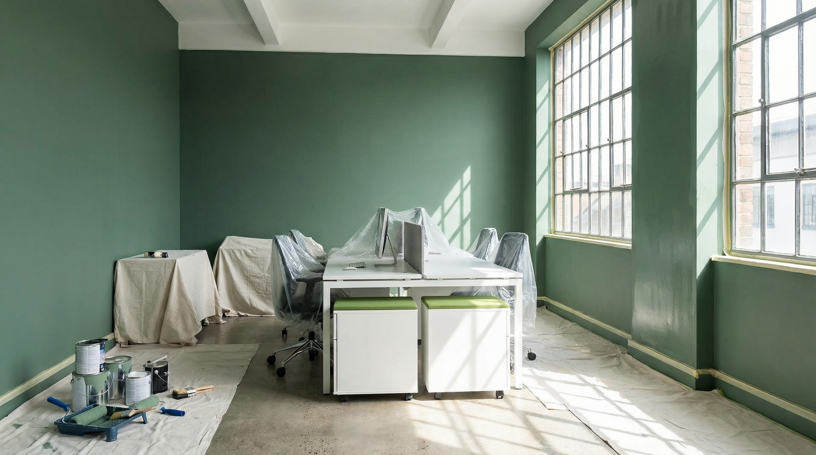 Professional commercial painting project