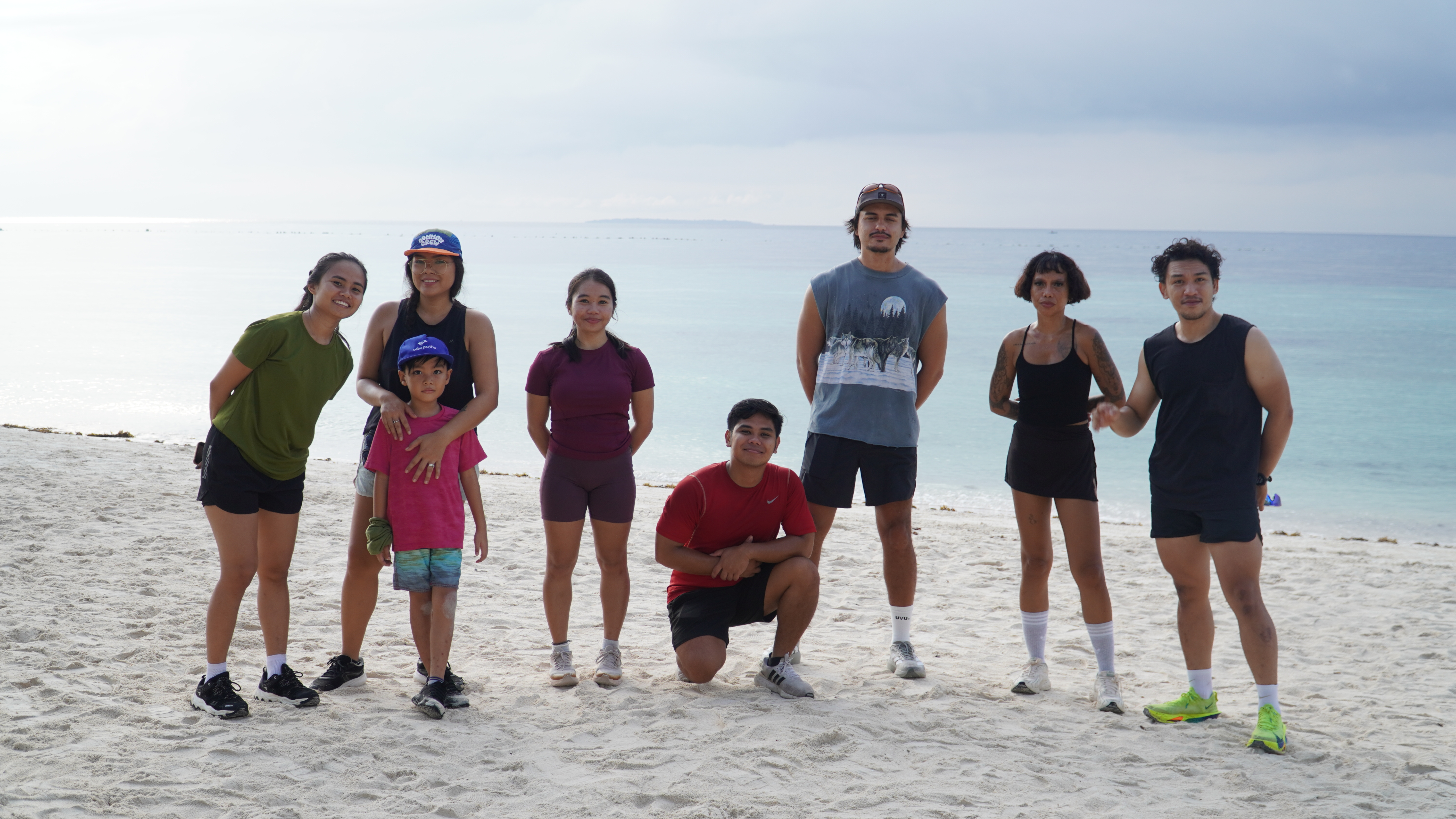 The Kinaiya Beach Run Club group on the beach after a run