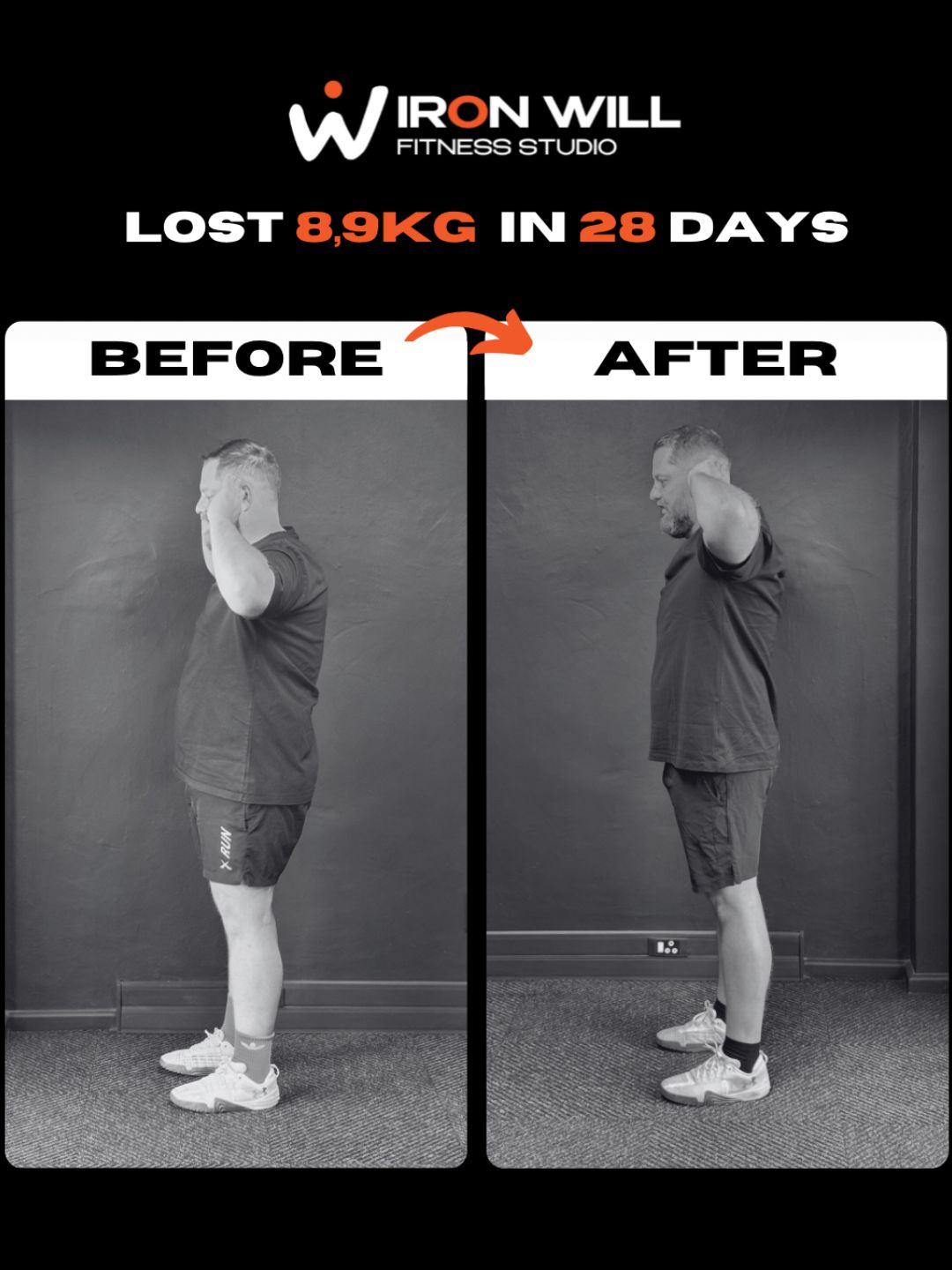 Iron 28 member before and after, 28 days