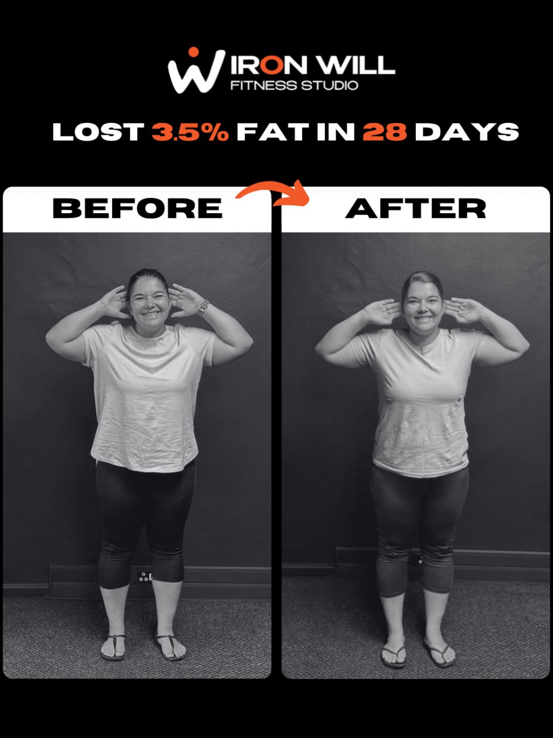 Iron 28 member before and after, 28 days