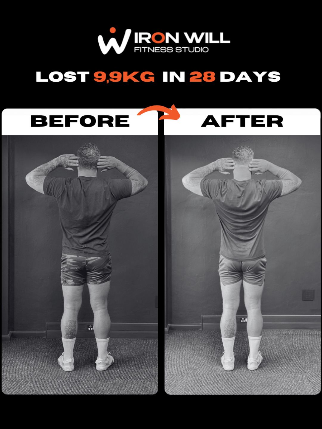 Iron 28 member before and after, 28 days