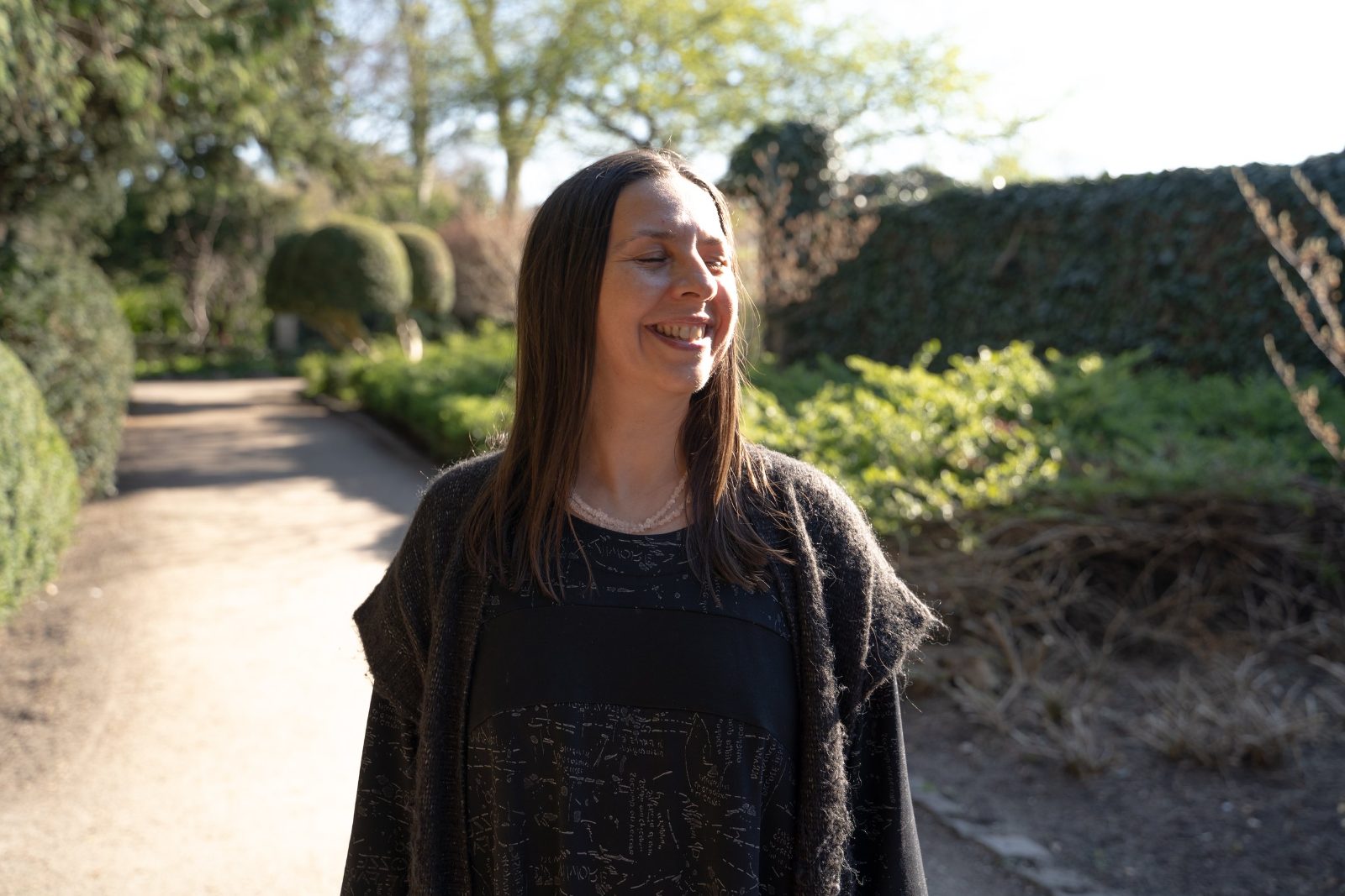 Meli Marton in the garden