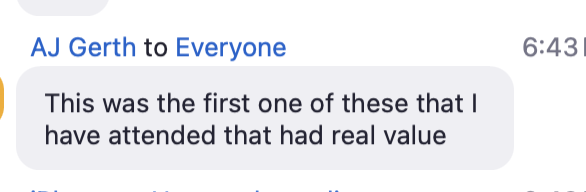 Attendee testimonial