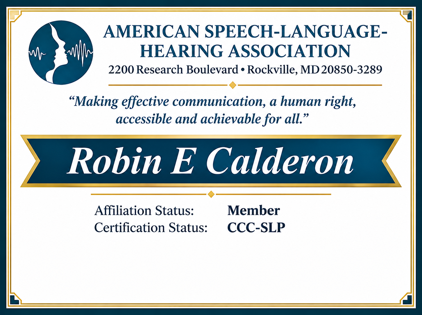 Robin Calderon Certificate
