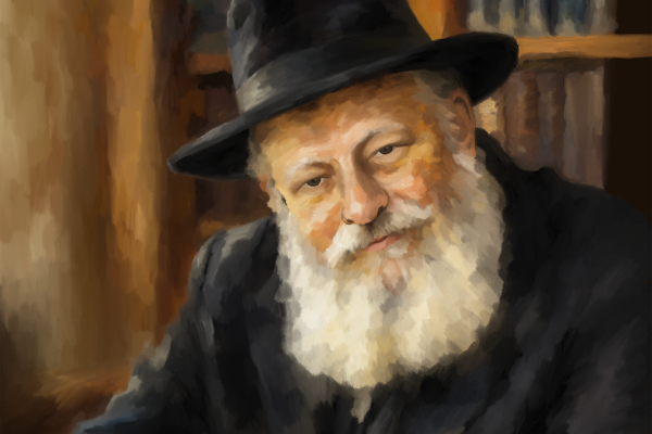 The Lubavitcher Rebbe Reflecting