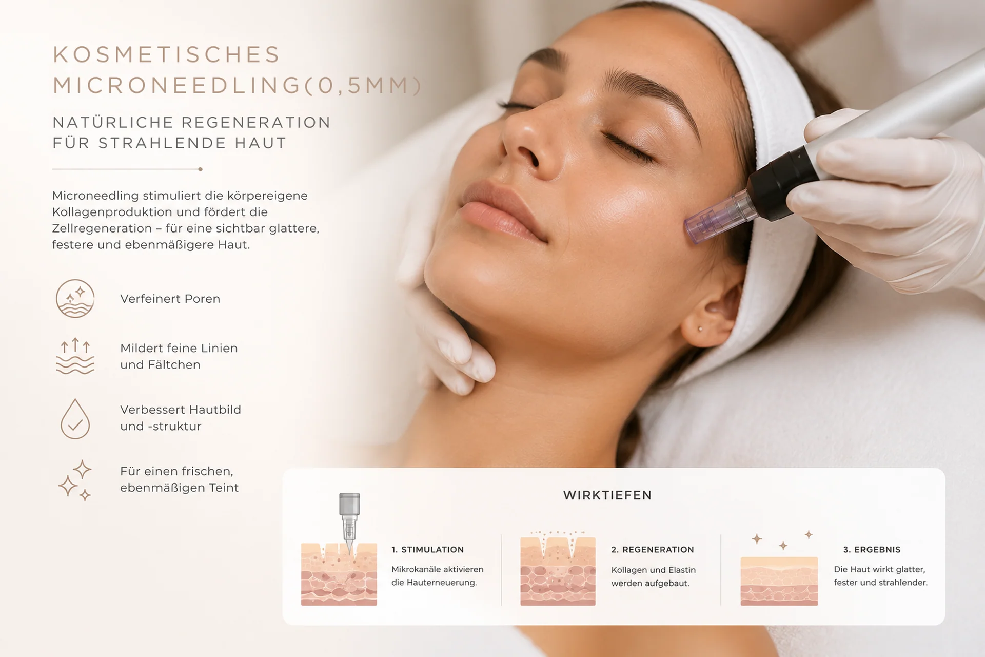 Microneedling Behandlung Zürich für ein feineres Hautbild und natürliche Ausstrahlung