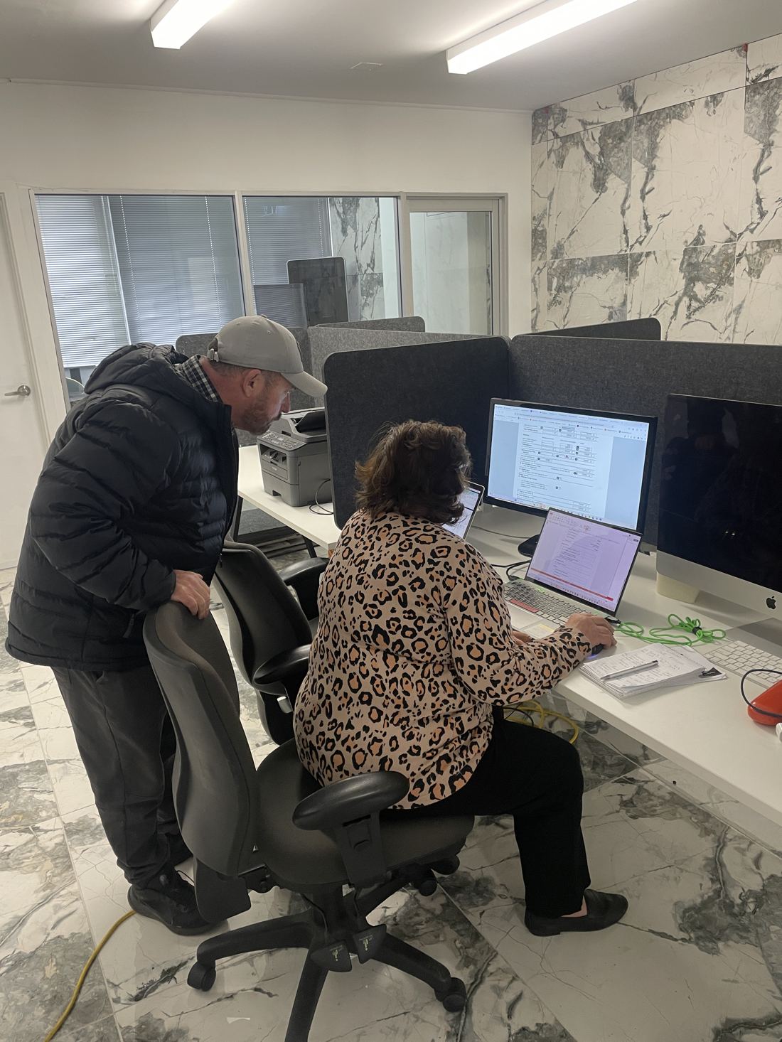 Team working together in the office