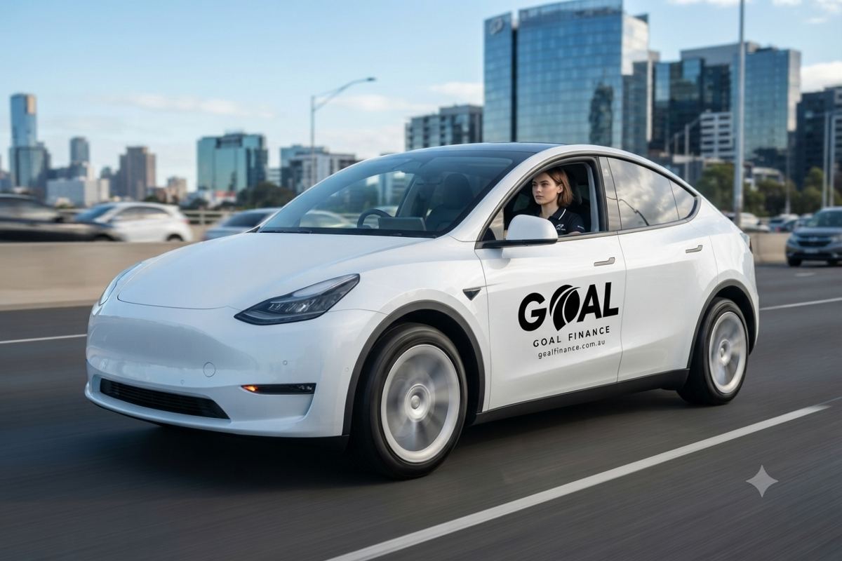 Goal Finance branded car on the road