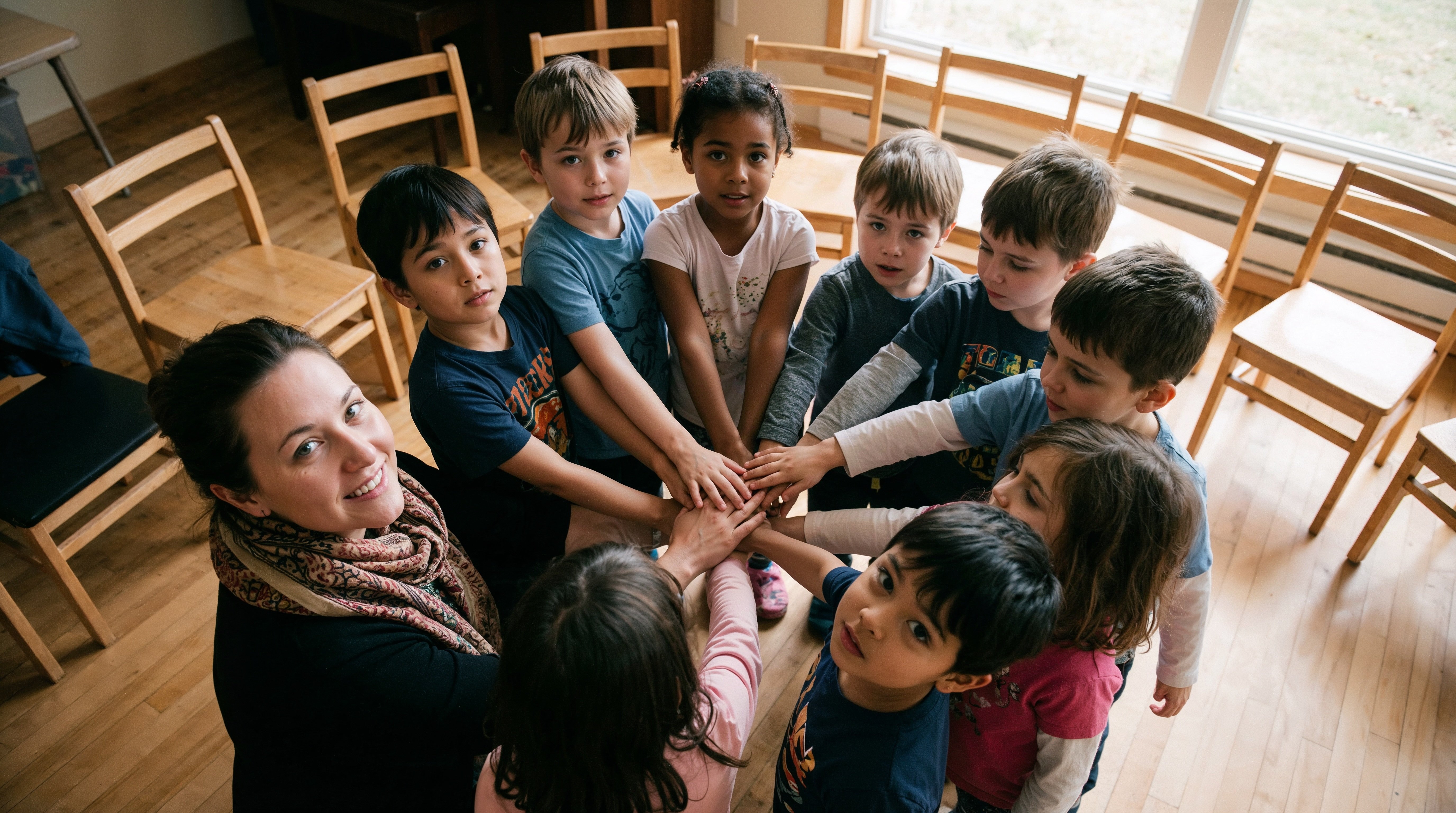 Communauté d'éducatrices et enfants