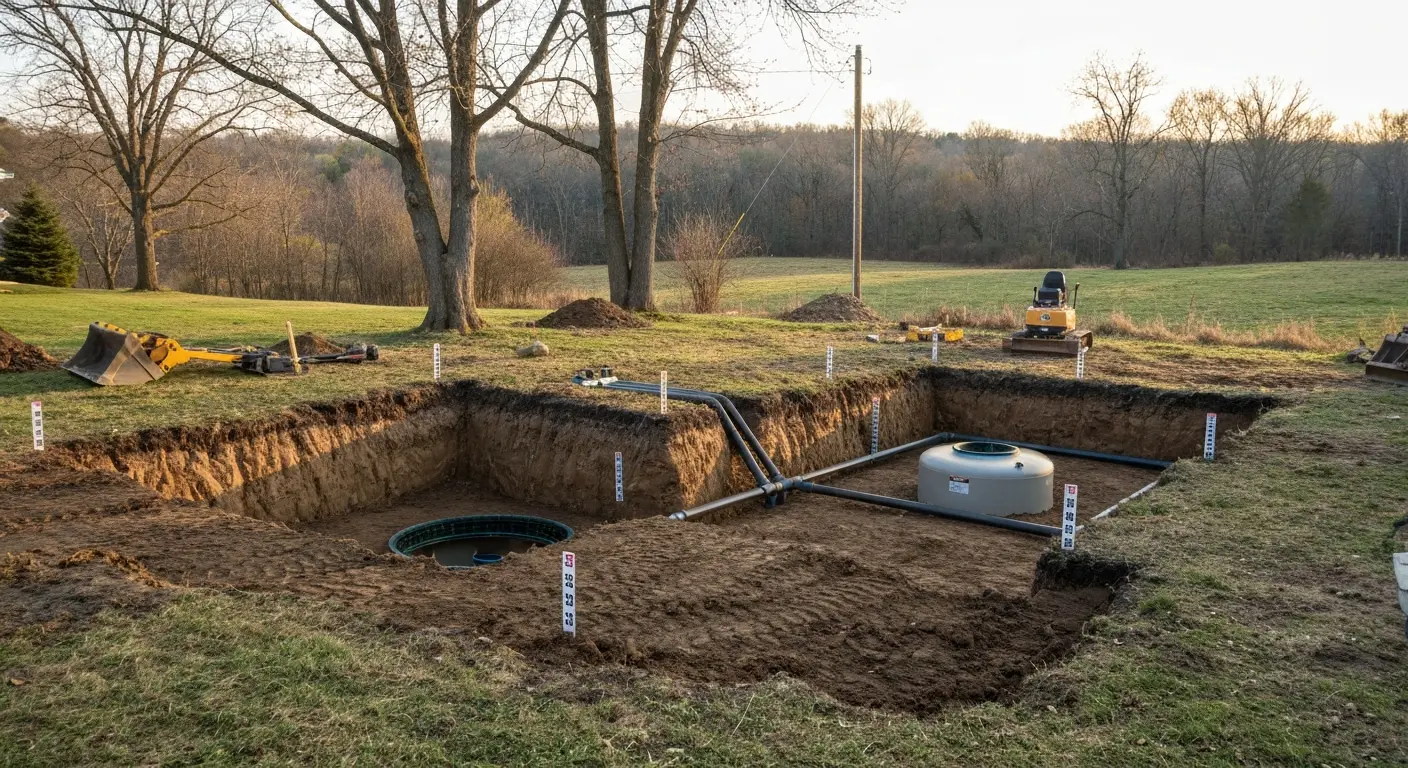 Septic system excavation