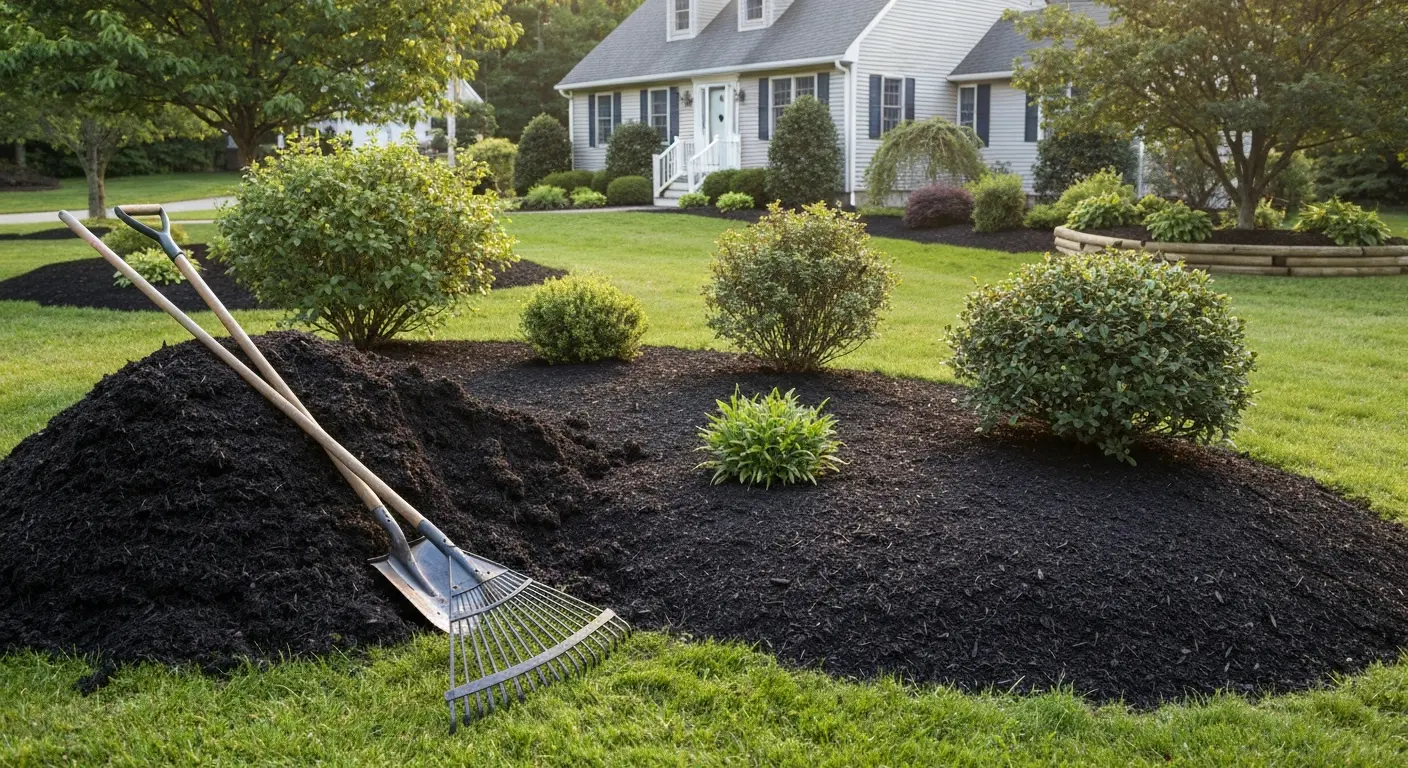 Bulk mulch delivery in Cortland