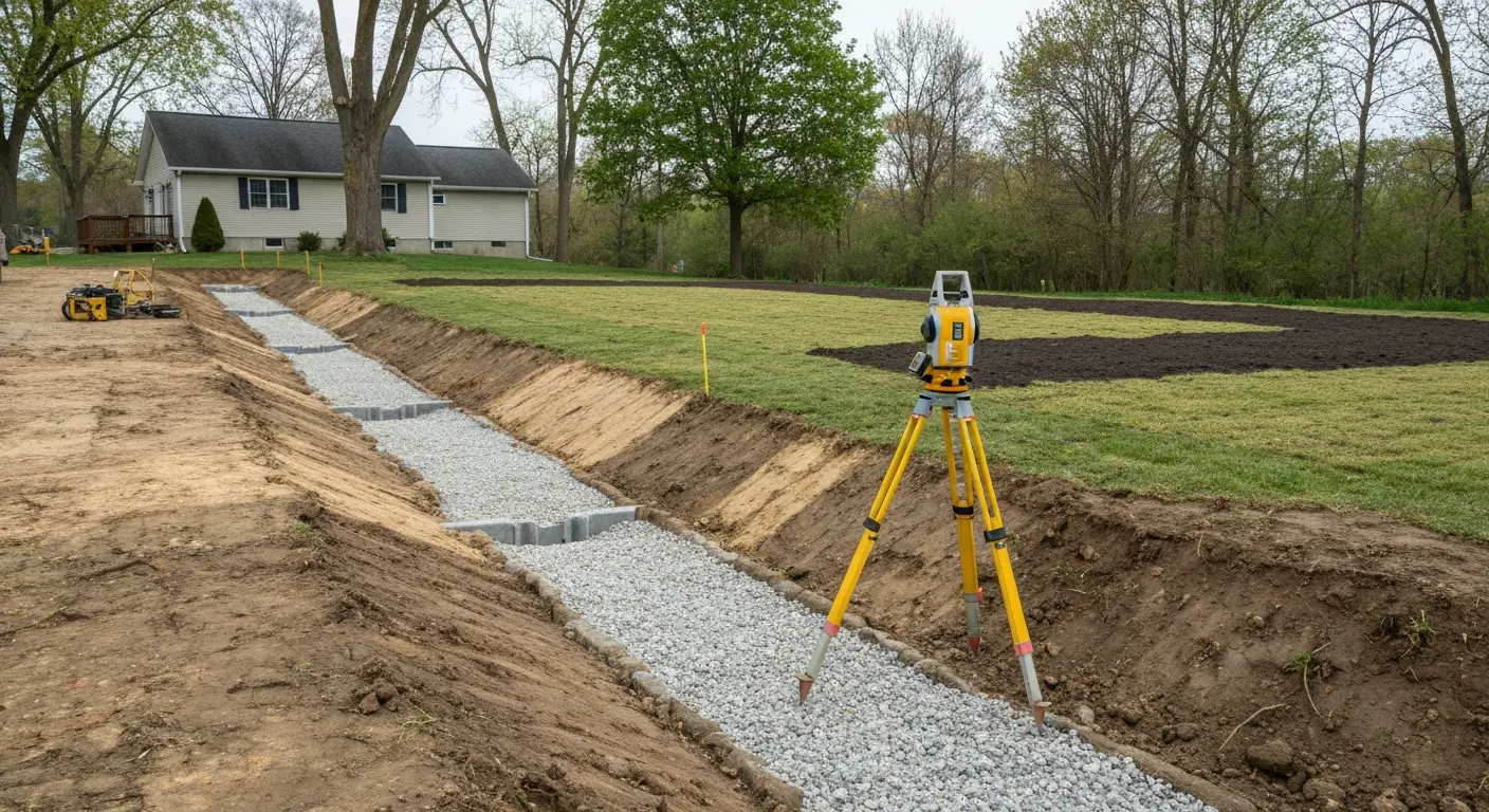 Drainage installation and site grading