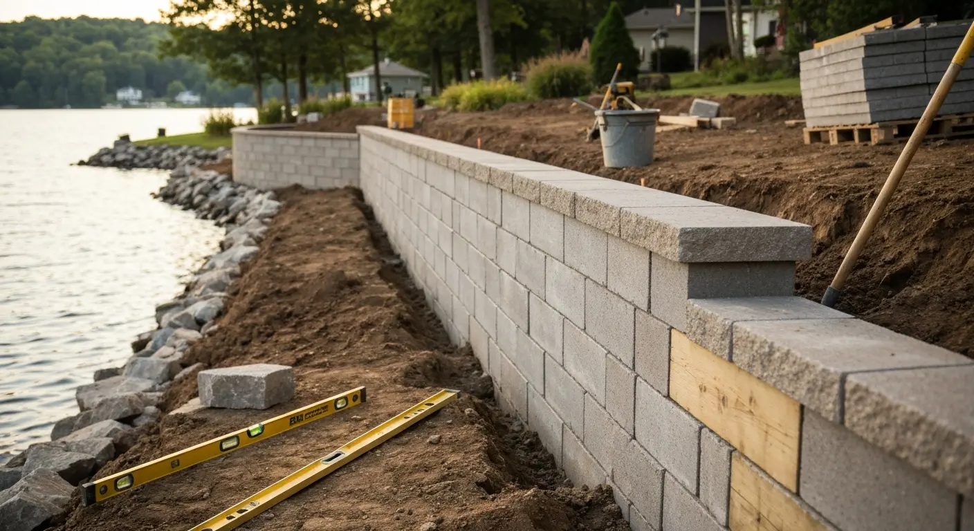 Retaining wall construction