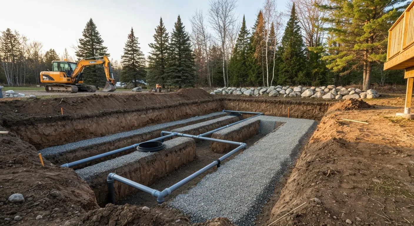 Septic tank and leach field installation