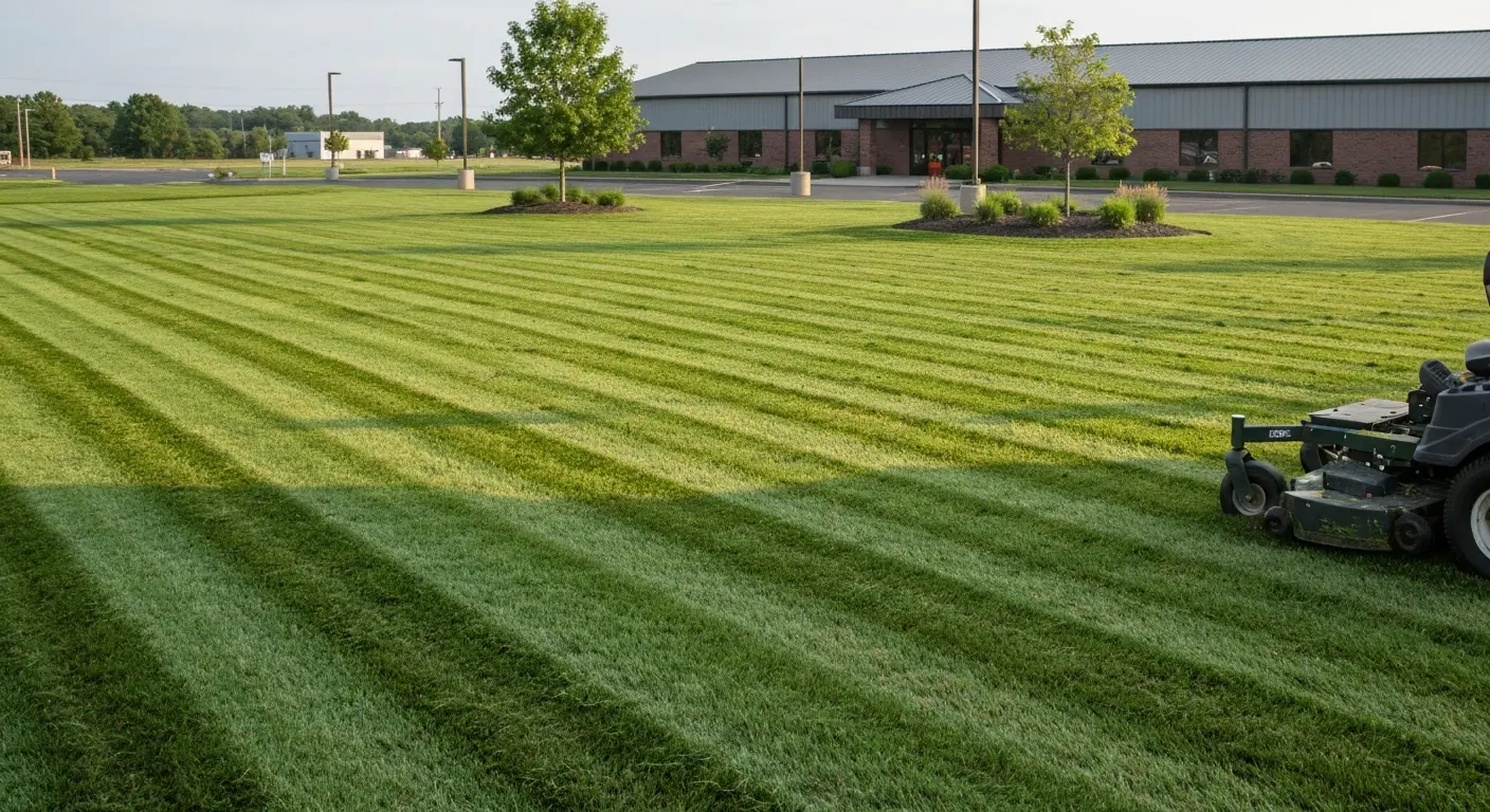 Commercial lawn mowing