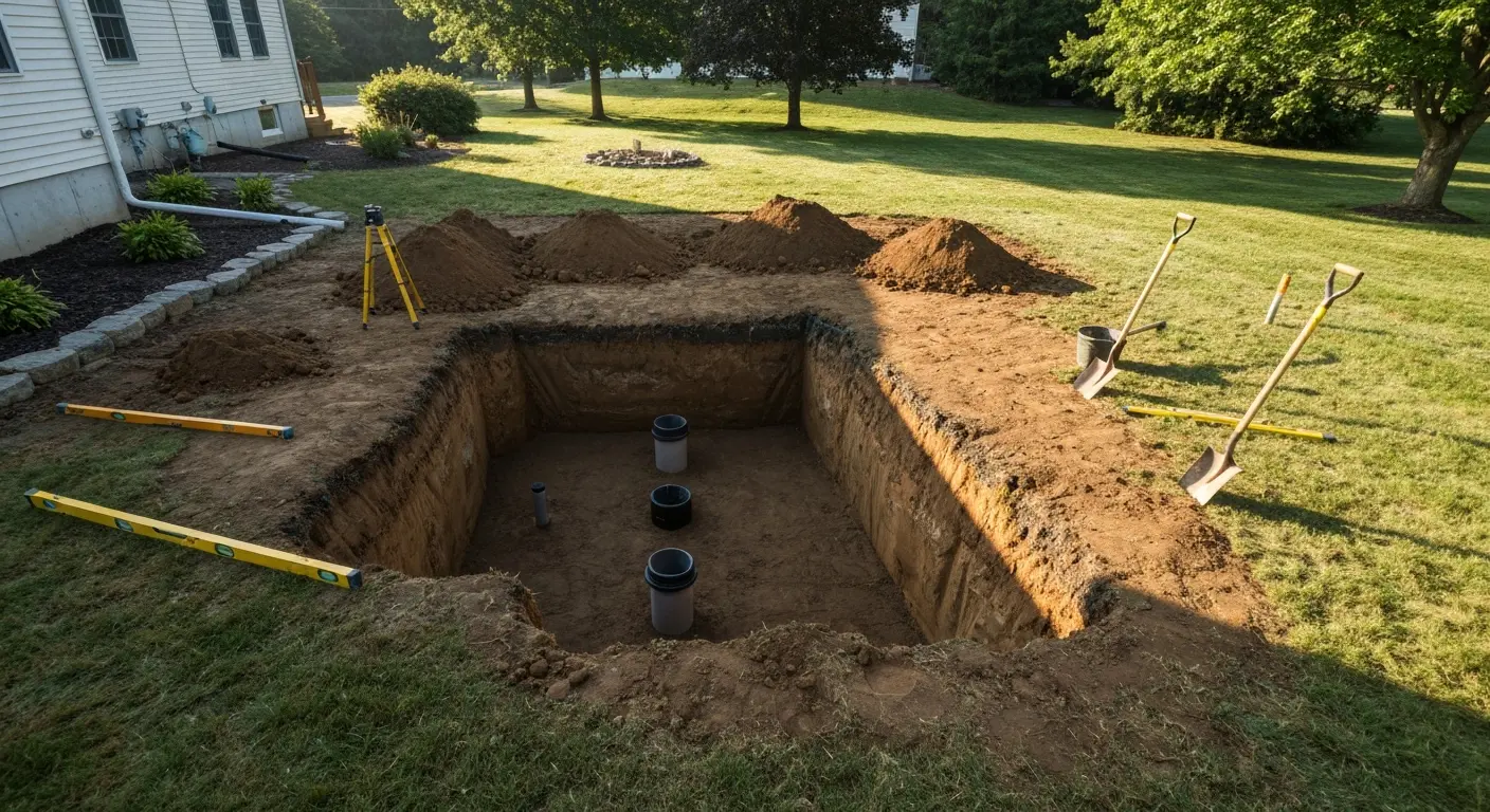Septic system excavation