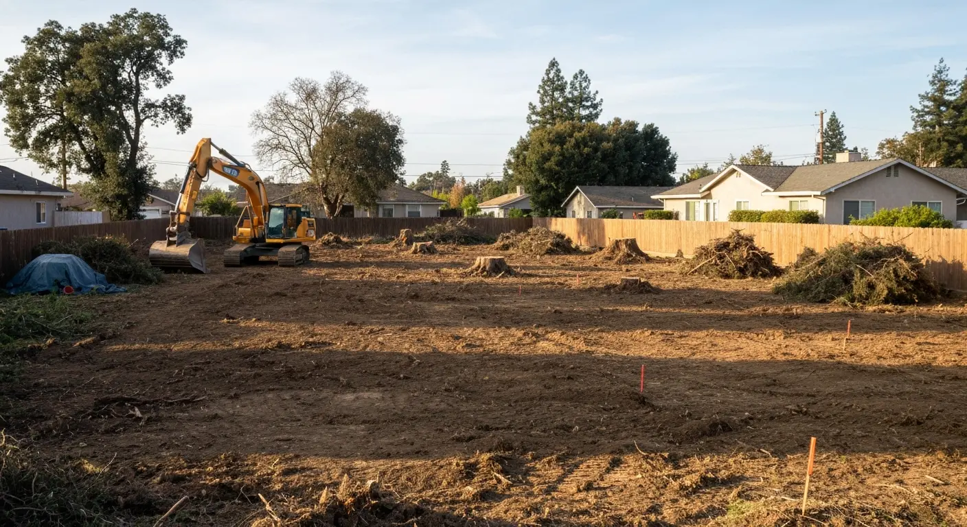 Land clearing with equipment
