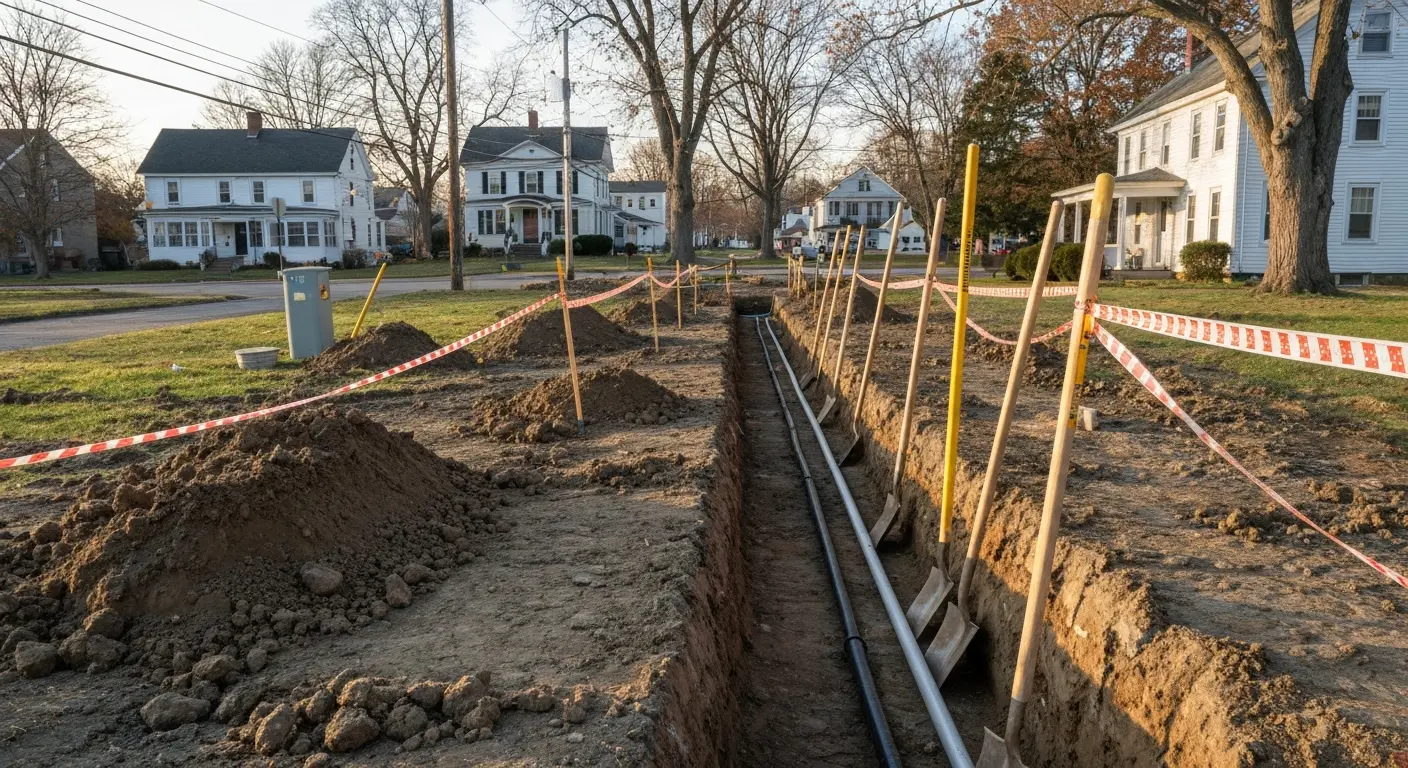 Utility trenching work