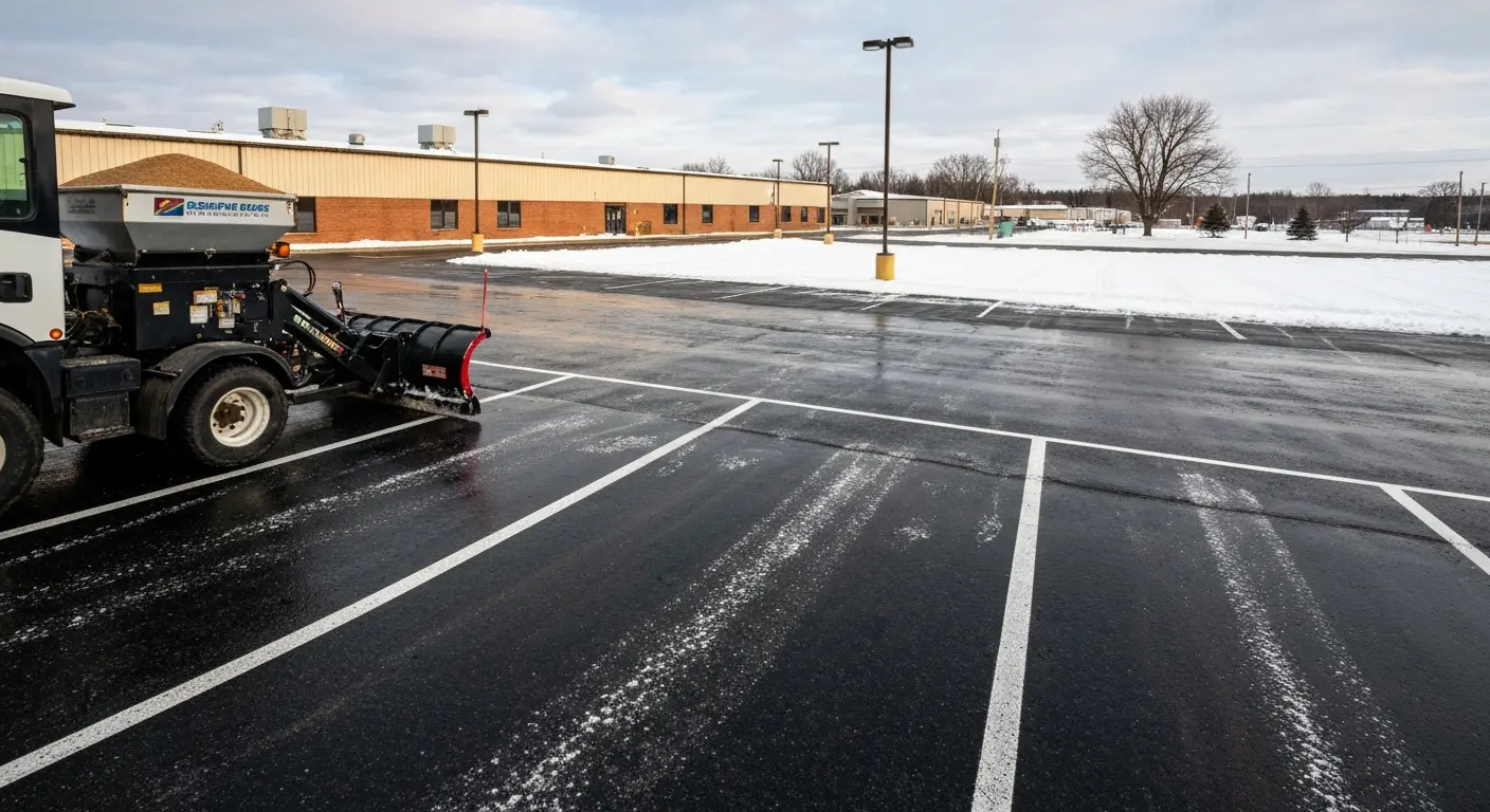 Commercial parking lot snow removal