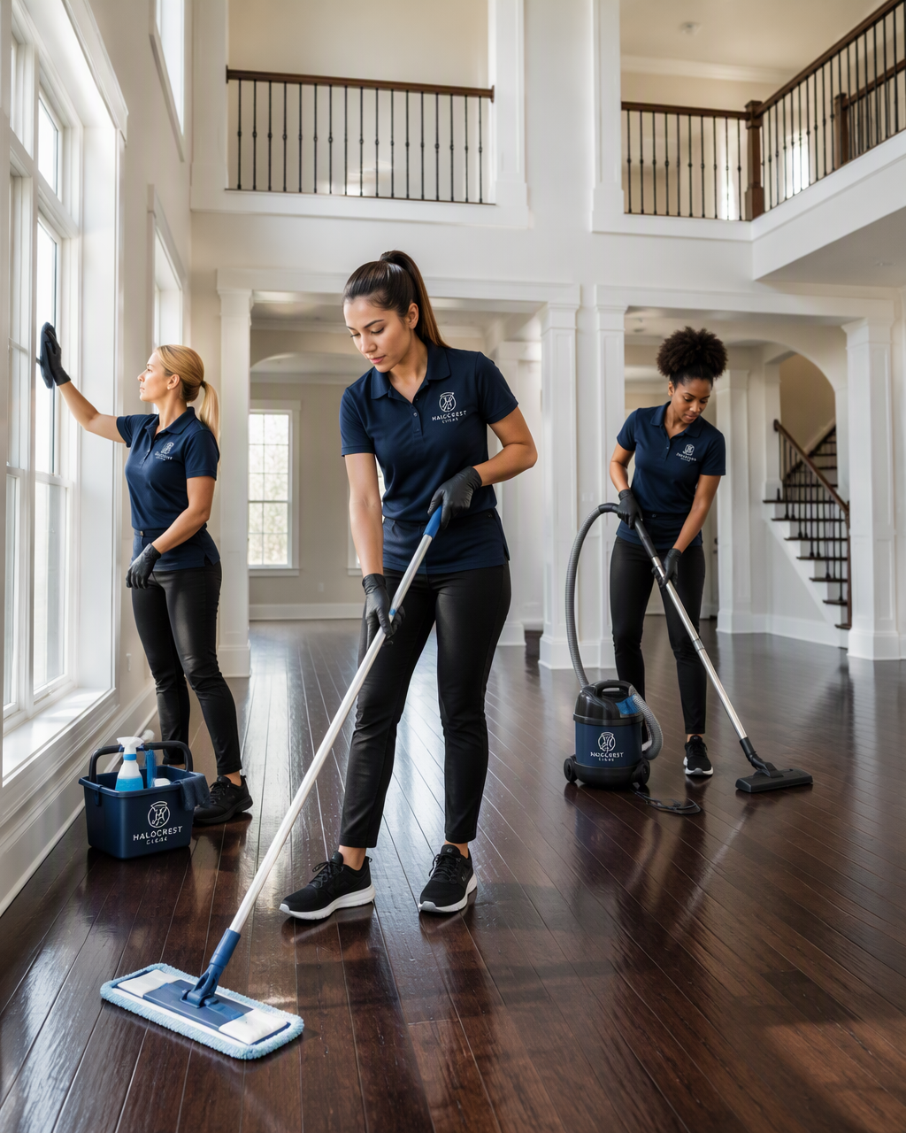 Halocrest Clean team cleaning an empty home for move in / move out