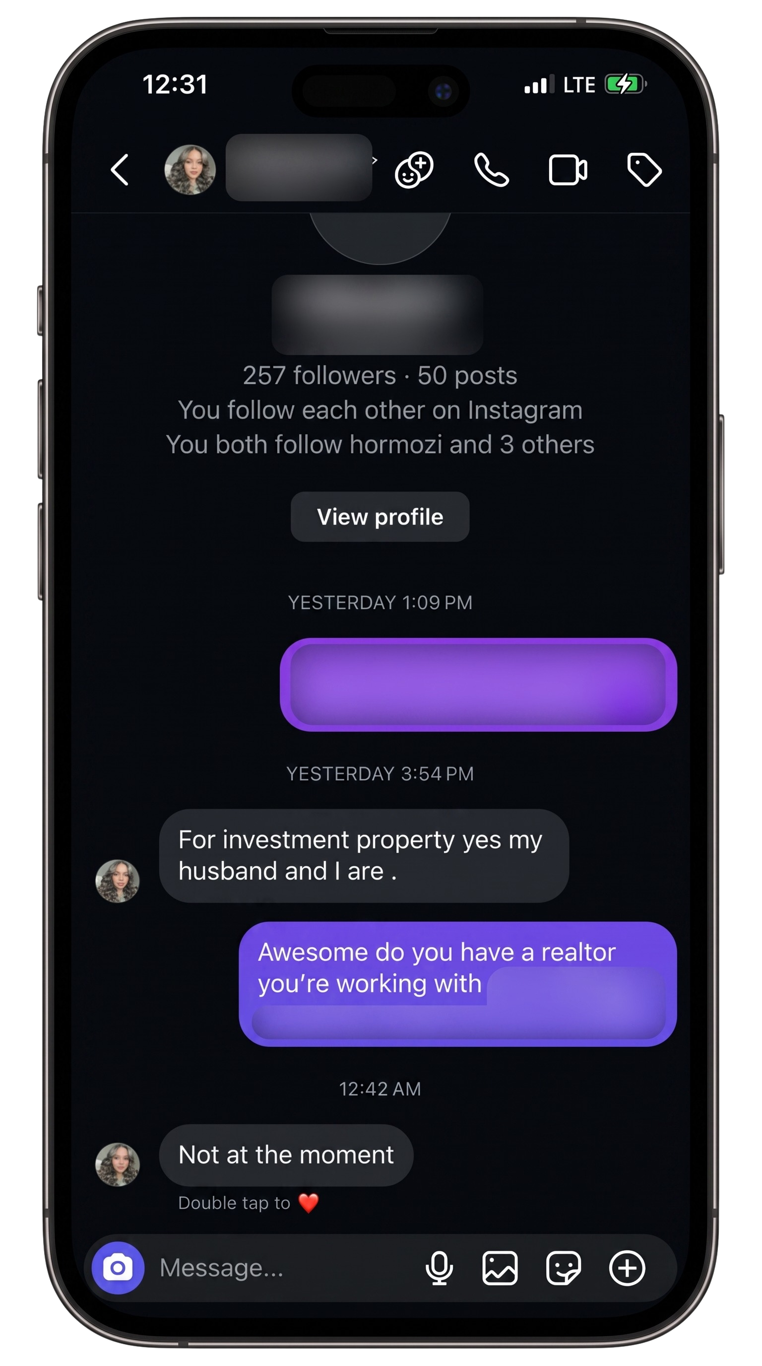 Real estate prospect conversation