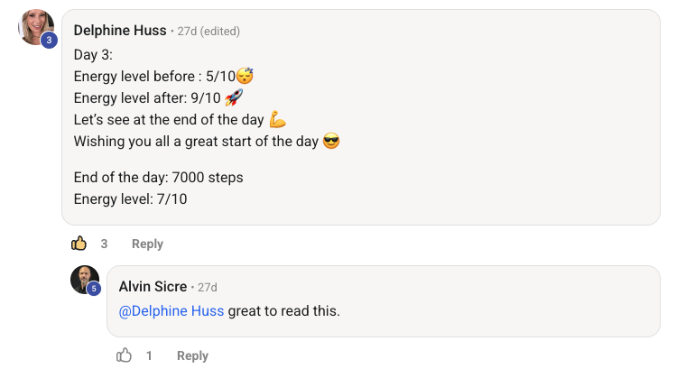 Workout check-in screenshot