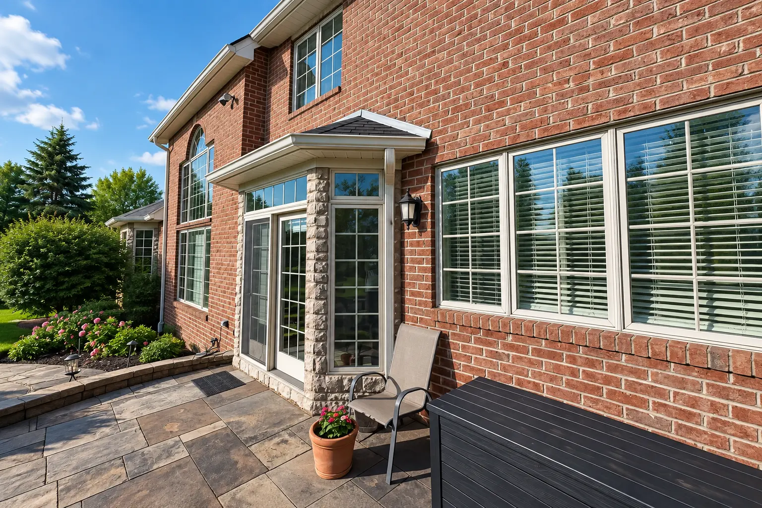 Brick property with clean exterior windows in the Canfield area
