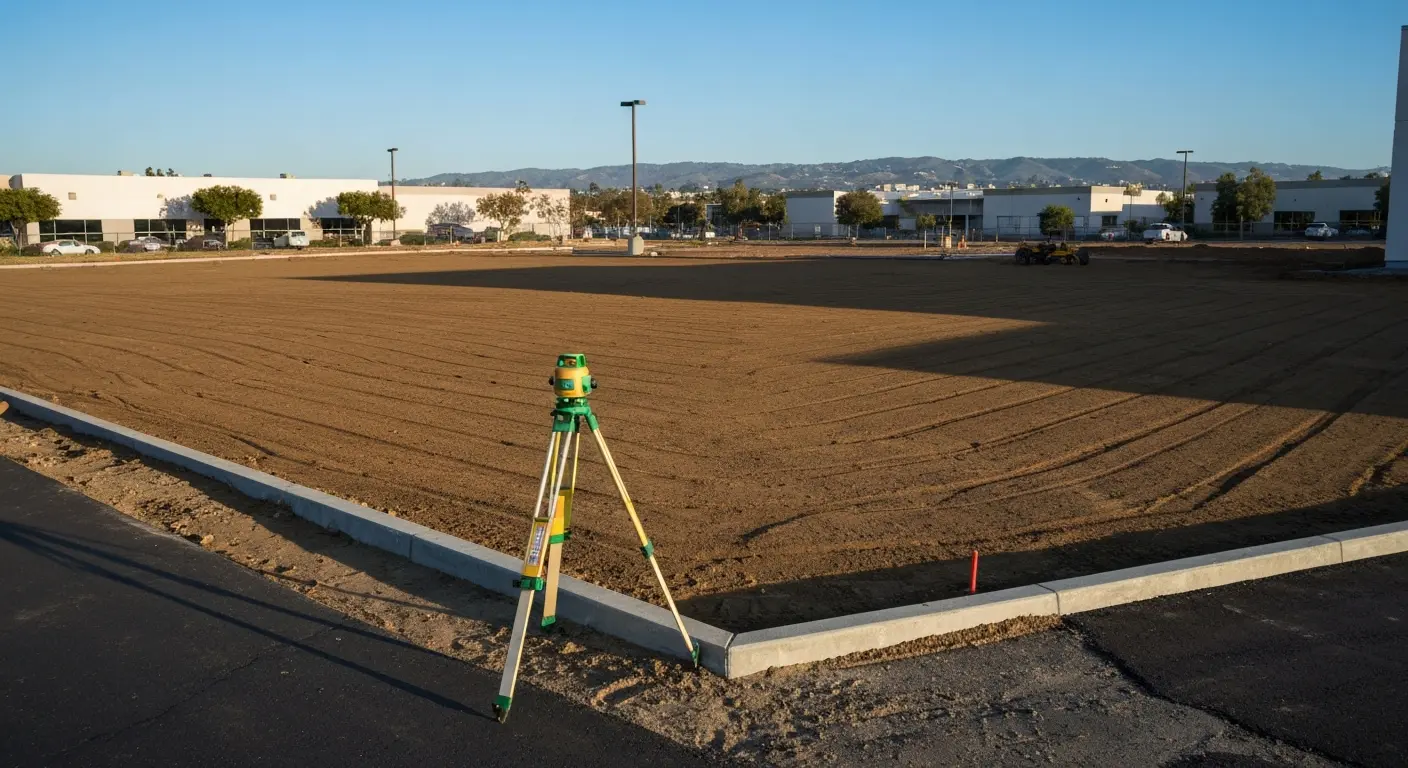 Commercial site finish grading
