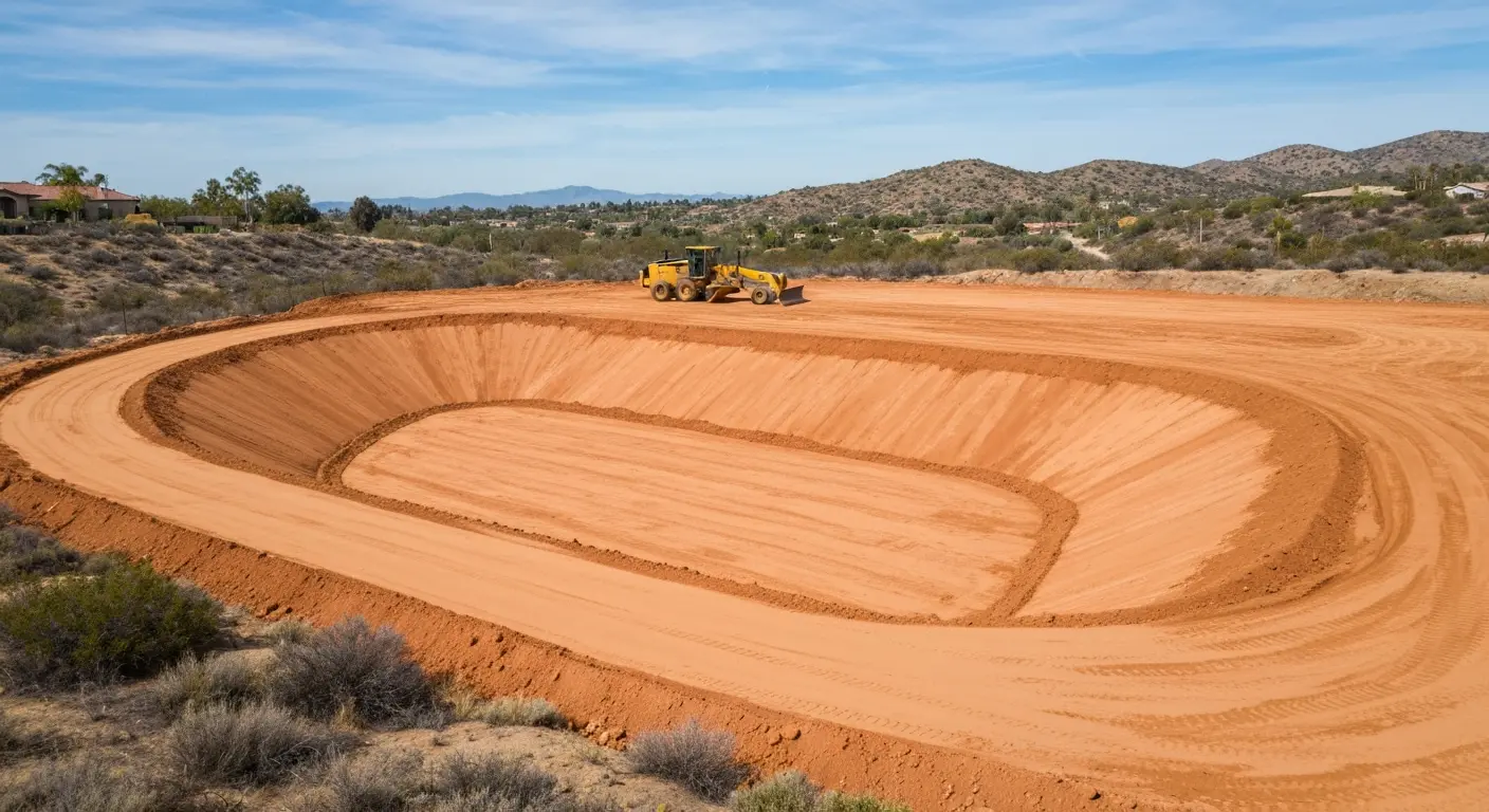 Rough grading site preparation