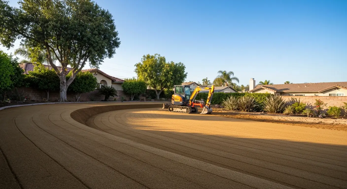Finish grading and landscaping preparation