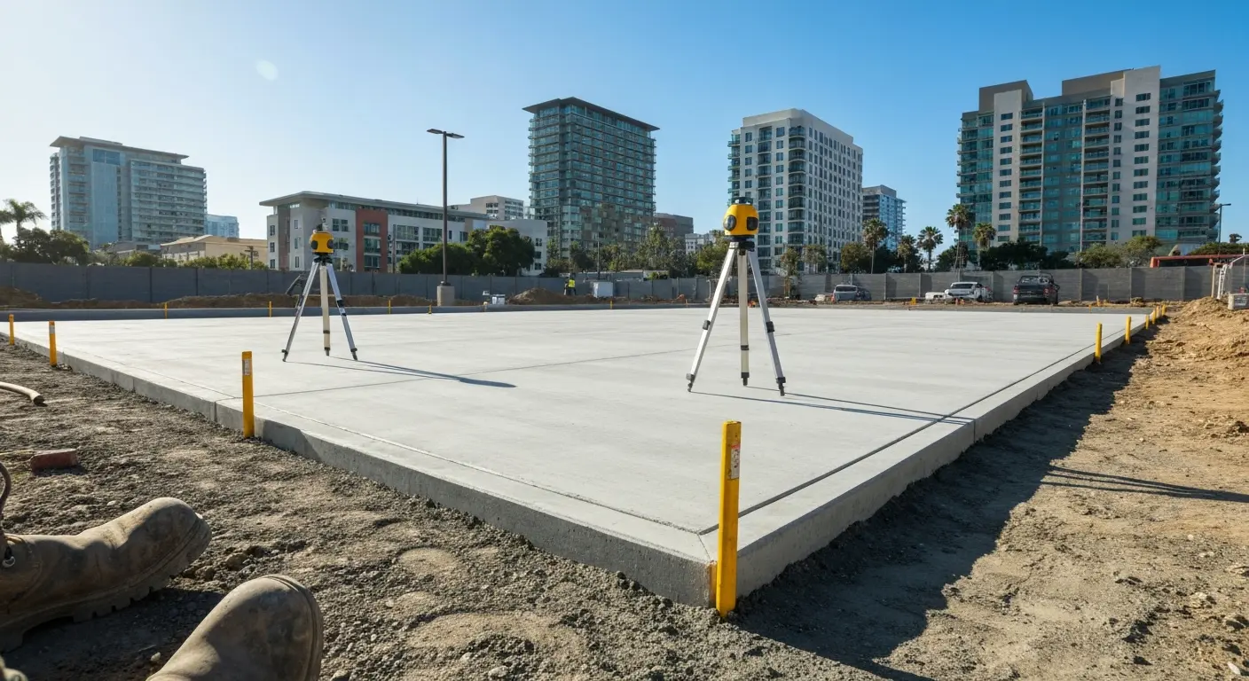 Parking structure finish grading