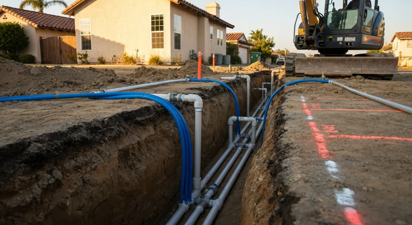 Utility trenching and excavation work