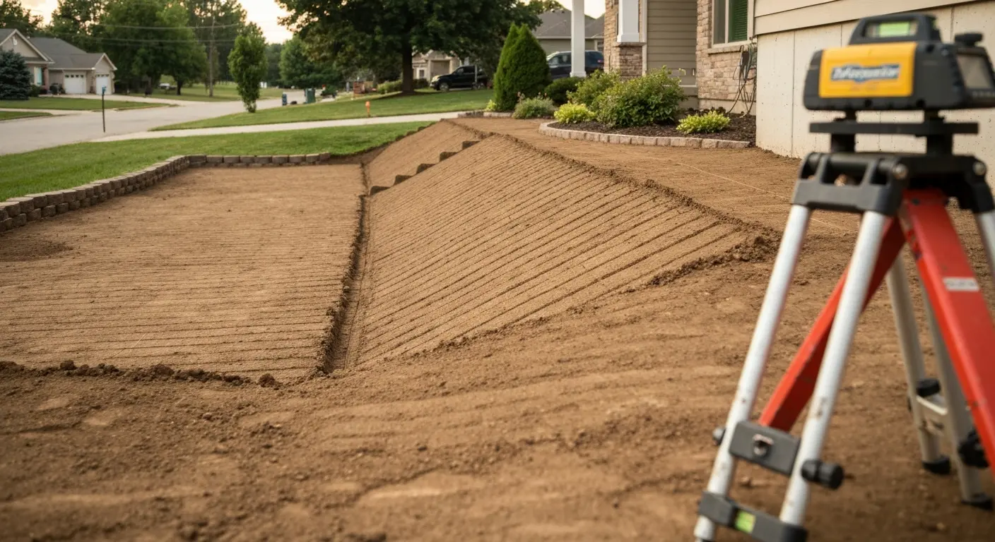 Finished grading with drainage