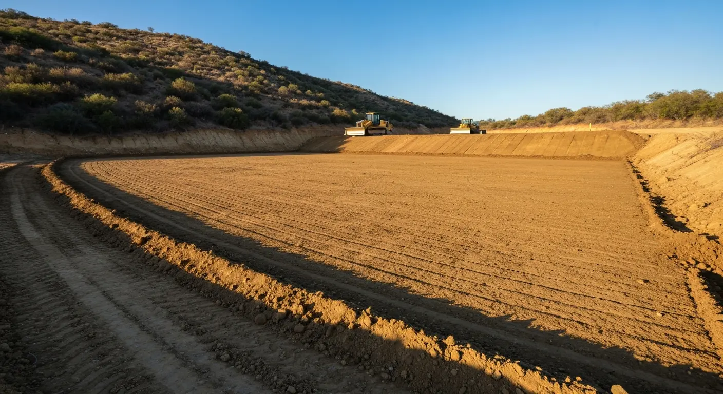 Rough grading site in Pomerado