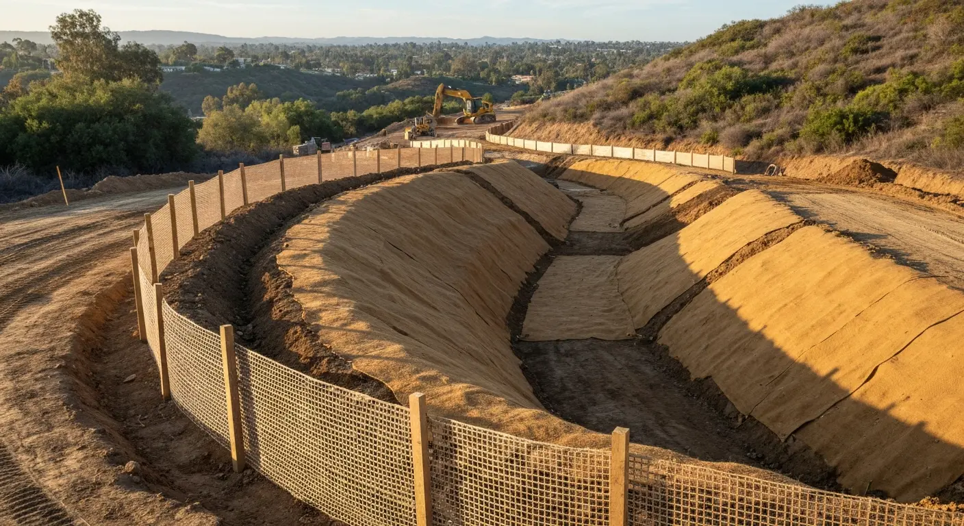 Erosion control measures on a Ranchita site