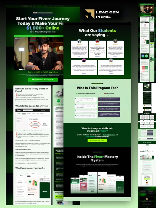 Screenshot of a lead generation funnel design example
