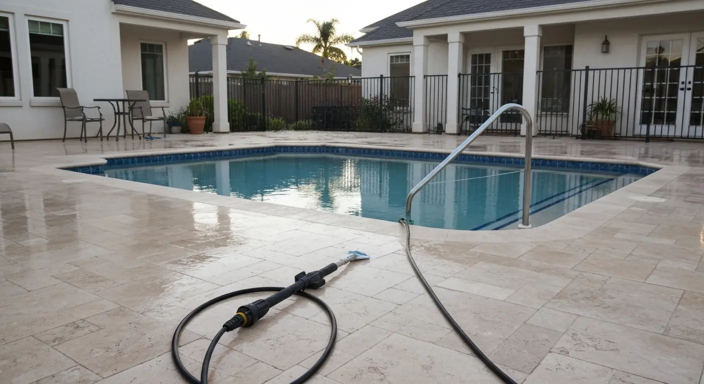 Patio pool deck cleaning