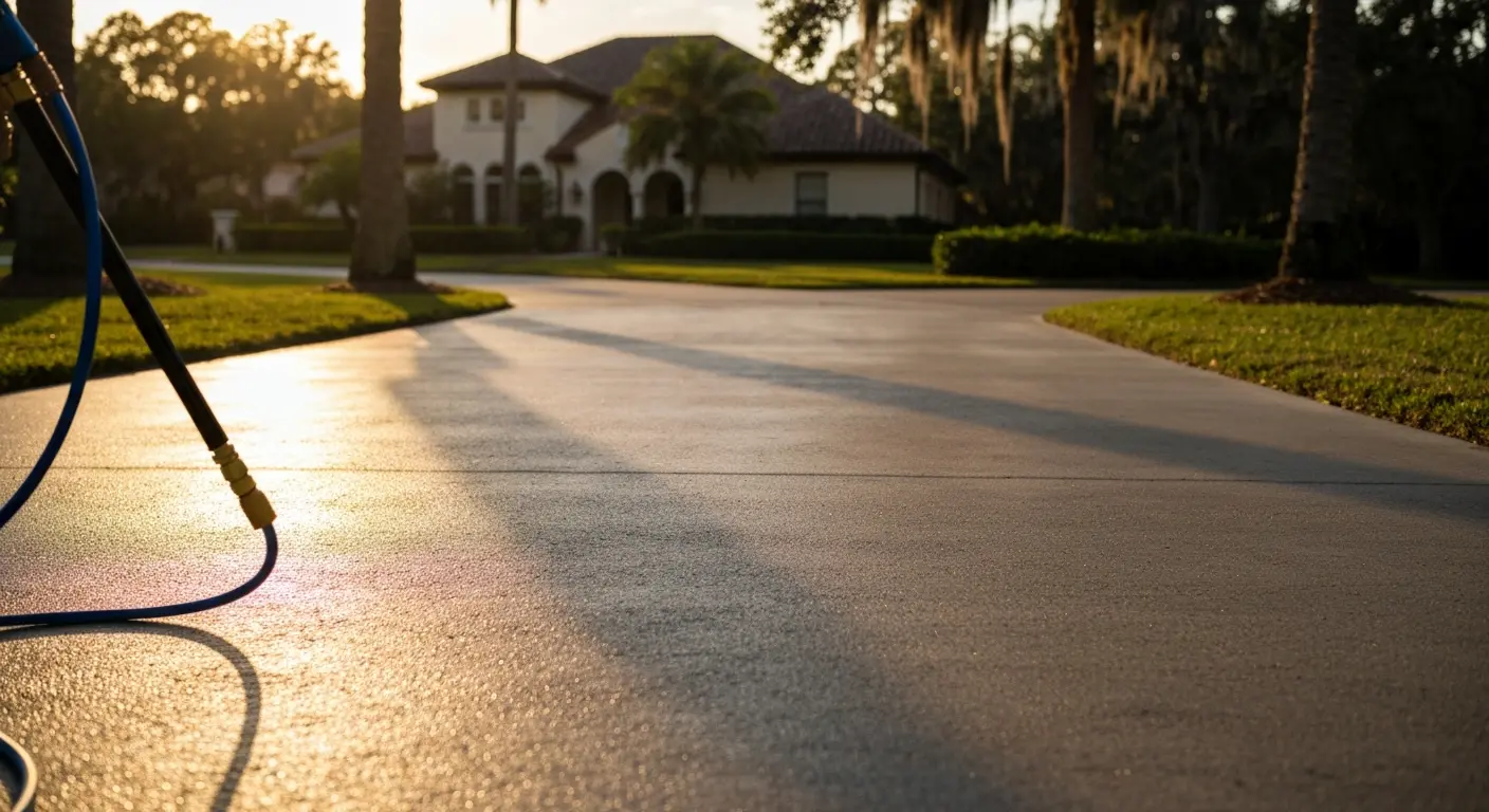 Commercial driveway and parking lot cleaning