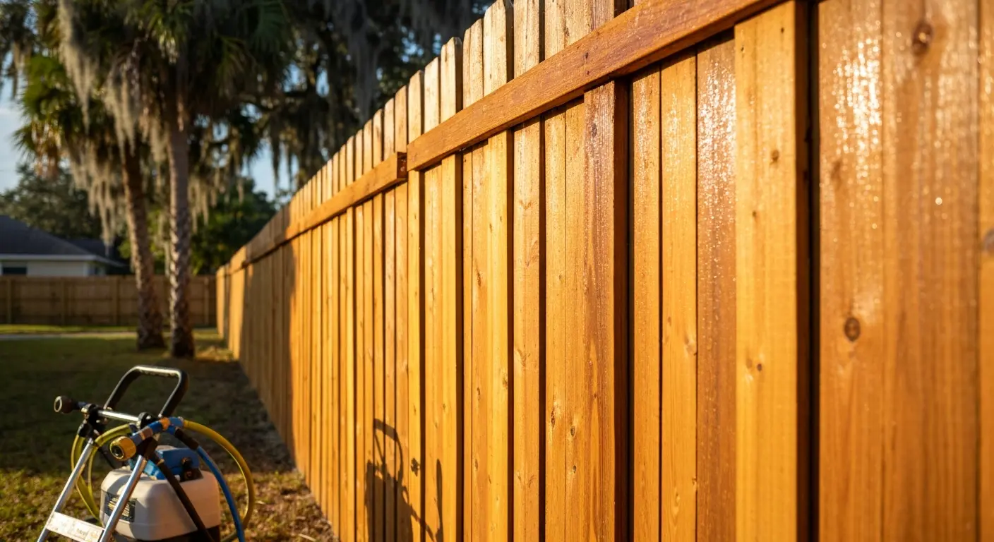 Wood fence cleaning and restoration