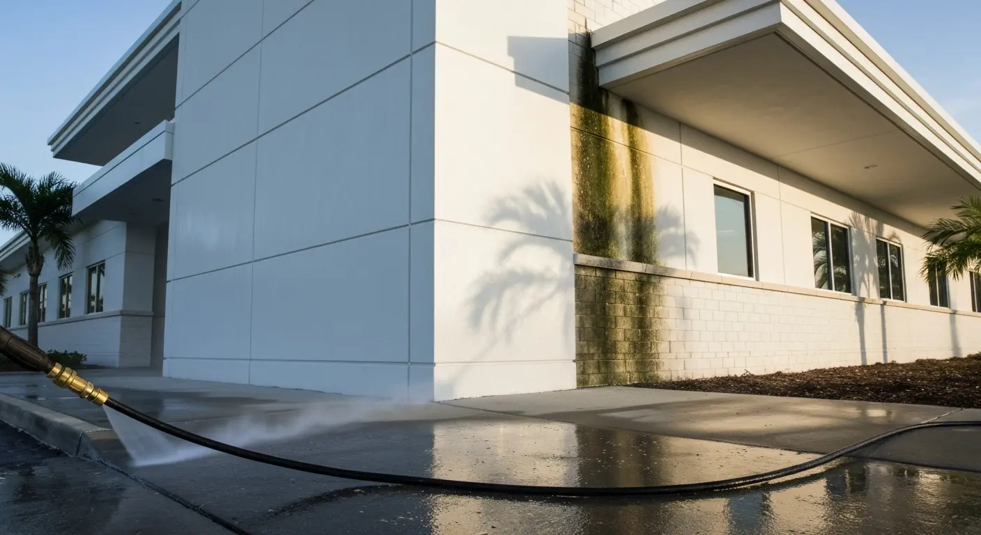 Medical facility power washing