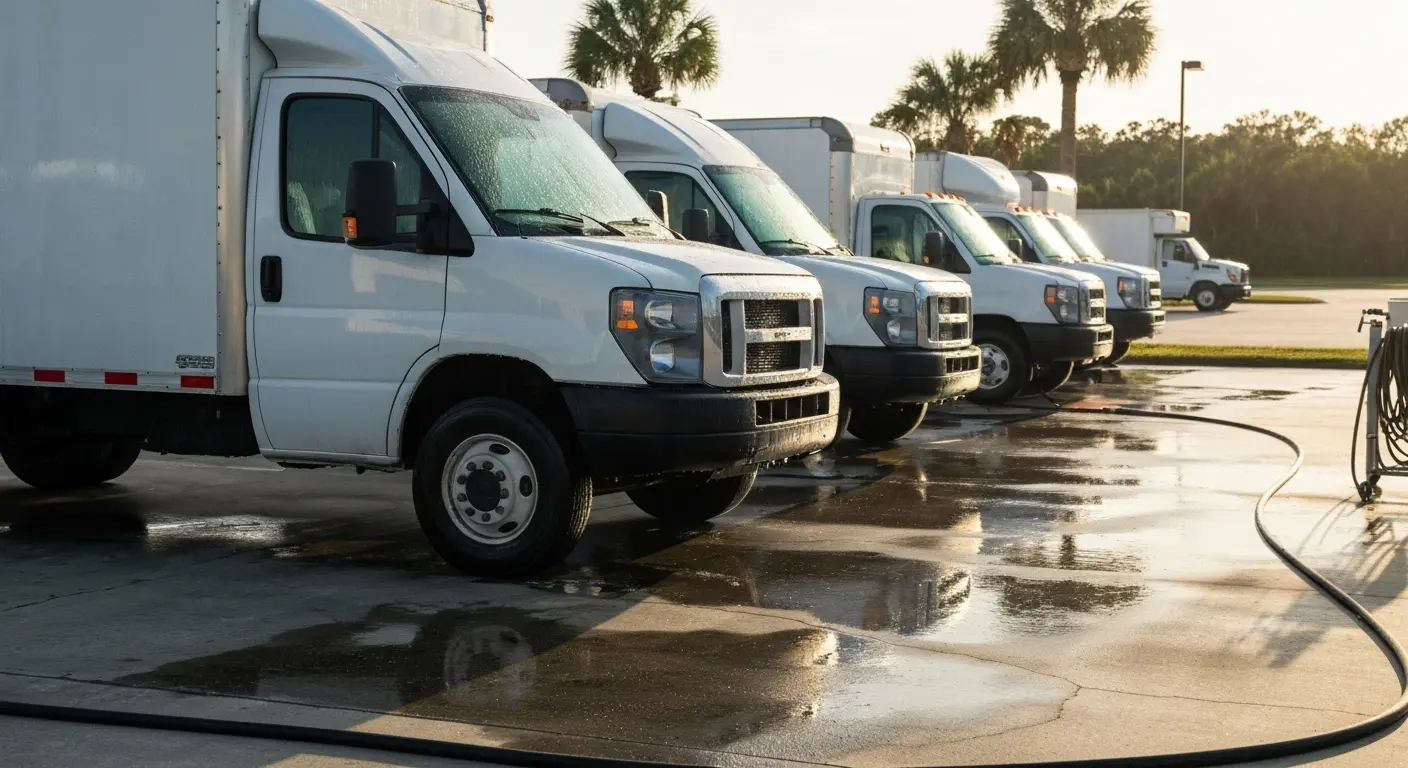 Commercial fleet washing service