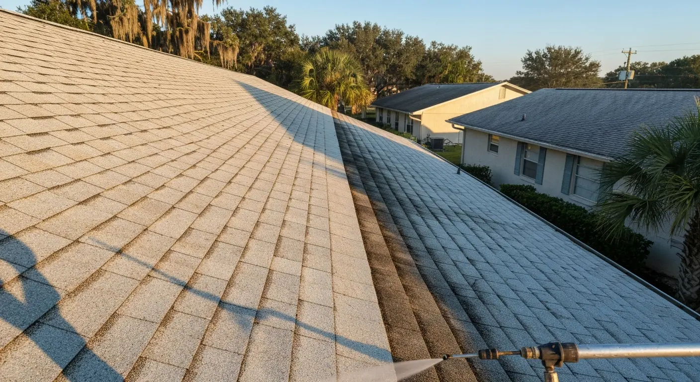Roof and soft washing