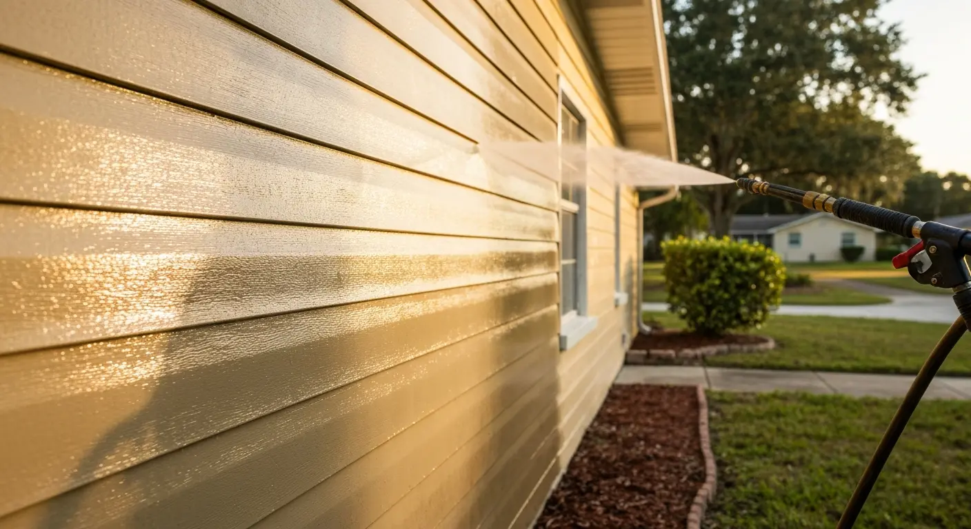 House siding cleaning project