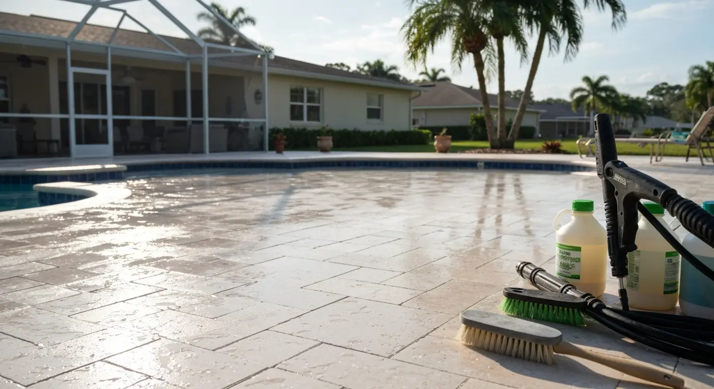 Clean pool deck