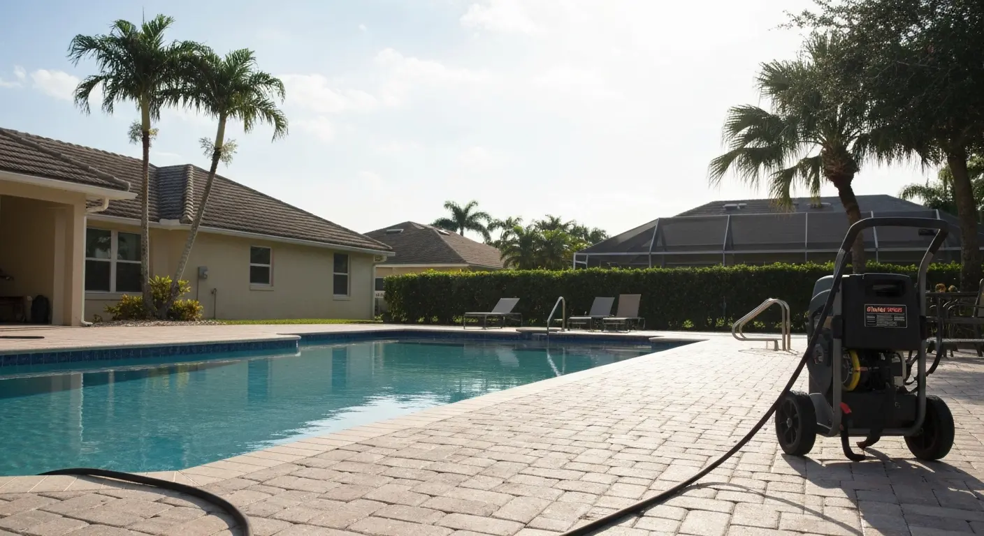 Pool deck cleaning service