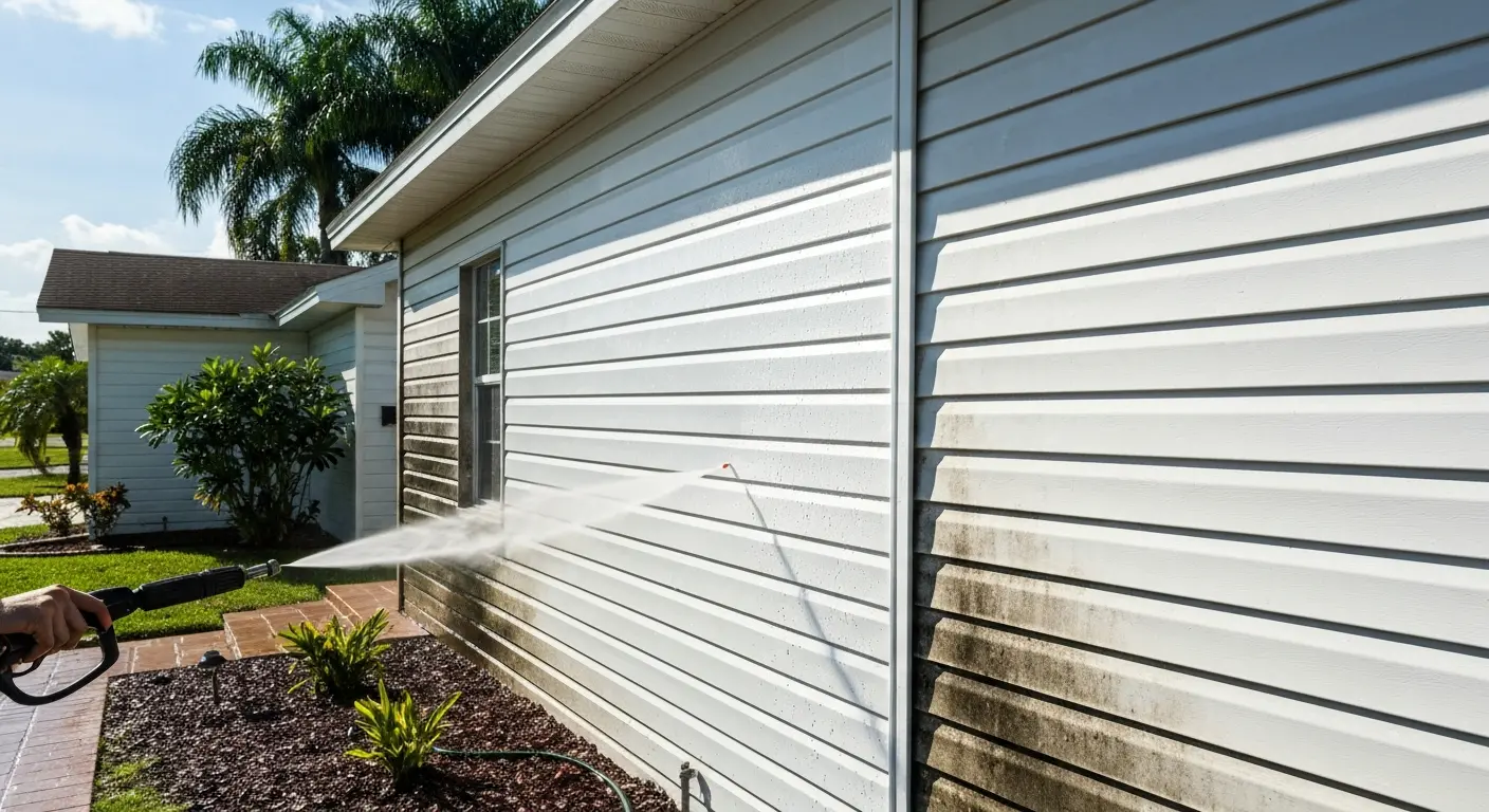 Vinyl siding pressure washing