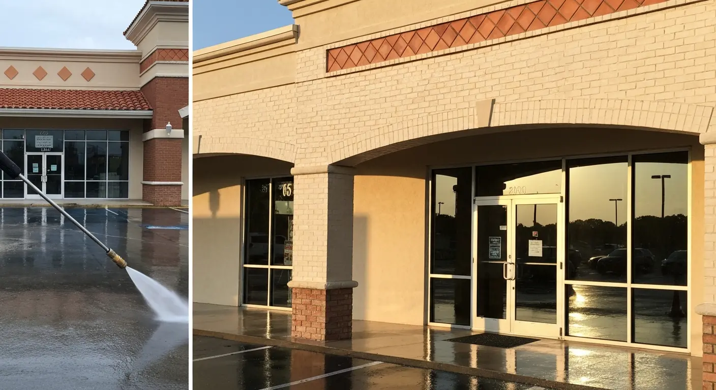 Commercial property pressure washing