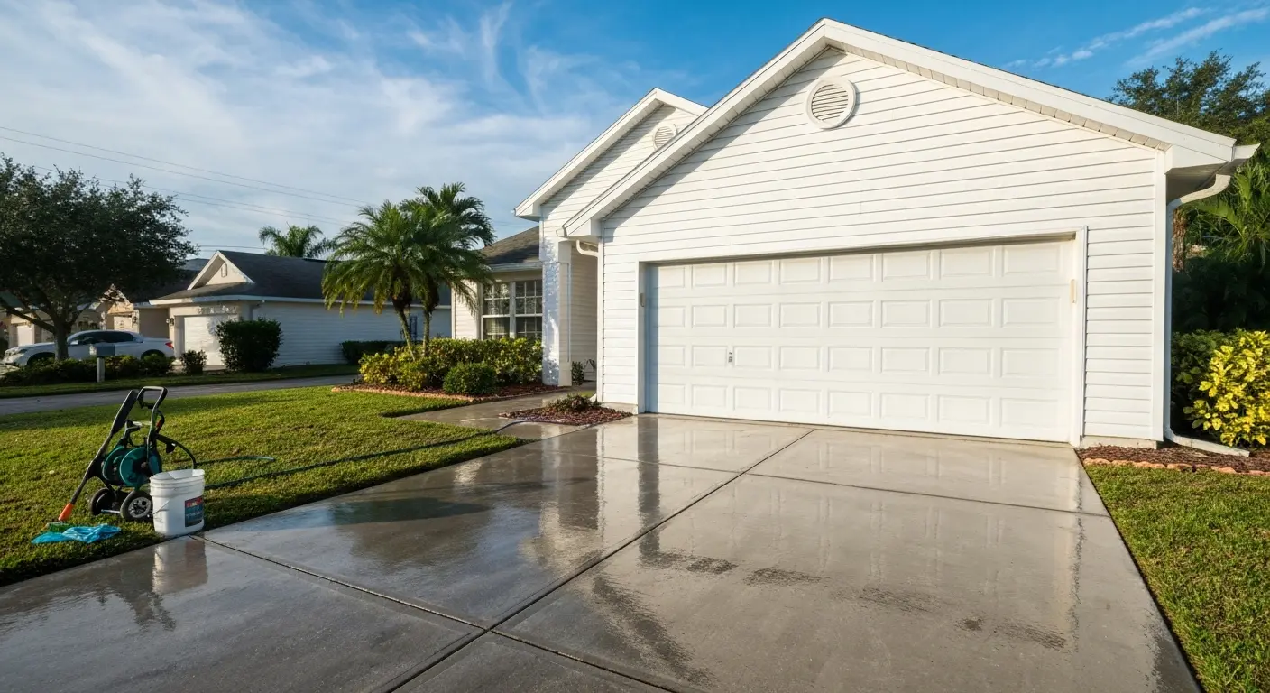 Residential house exterior cleaning