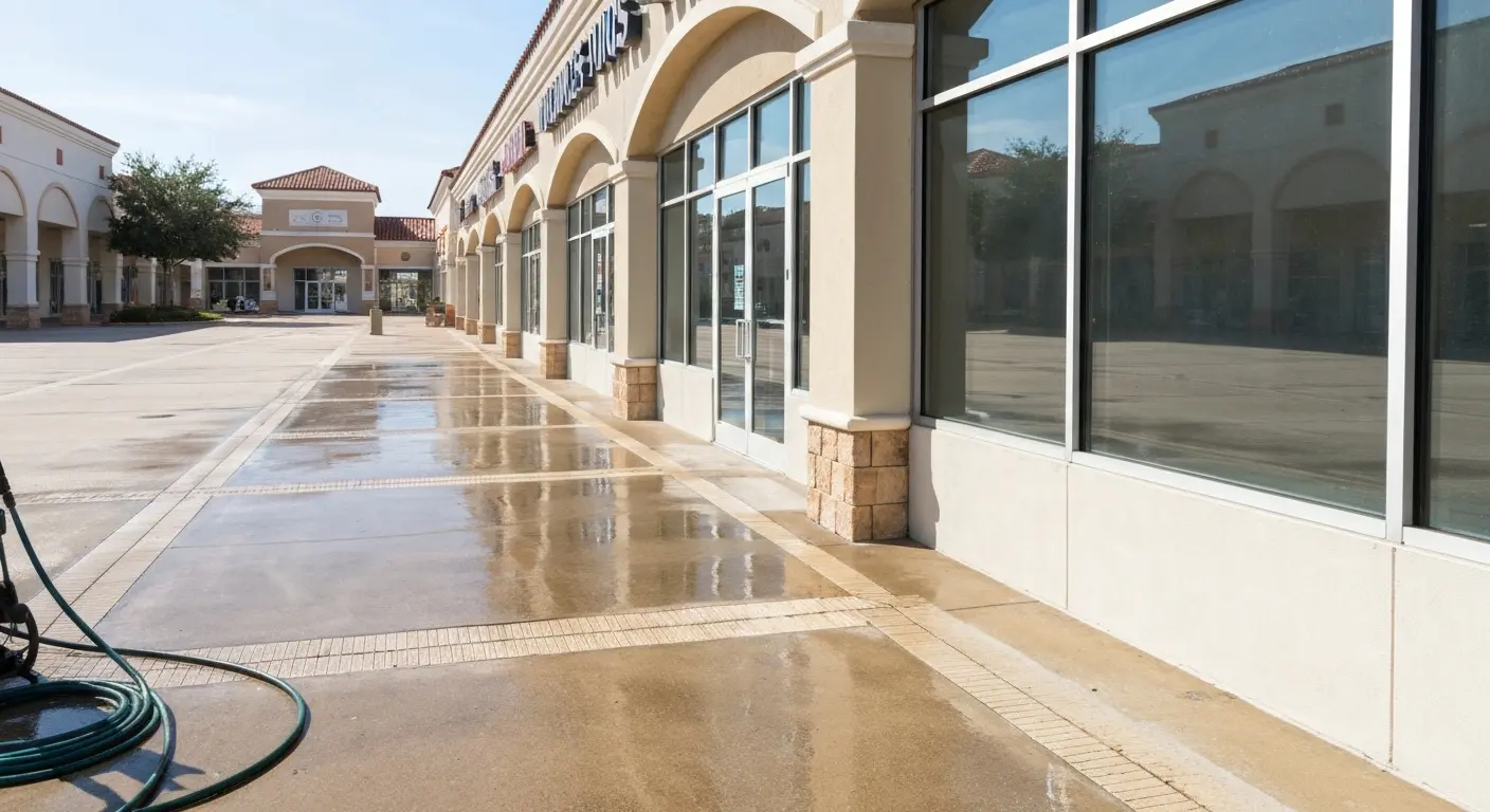 Commercial property pressure washing