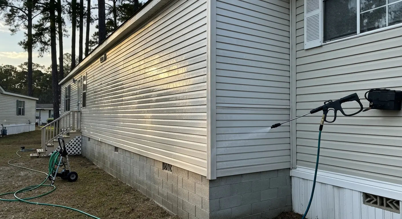 Mobile home soft washing